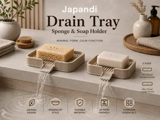 Japandi Drain Tray – Sponge & Soap Holder