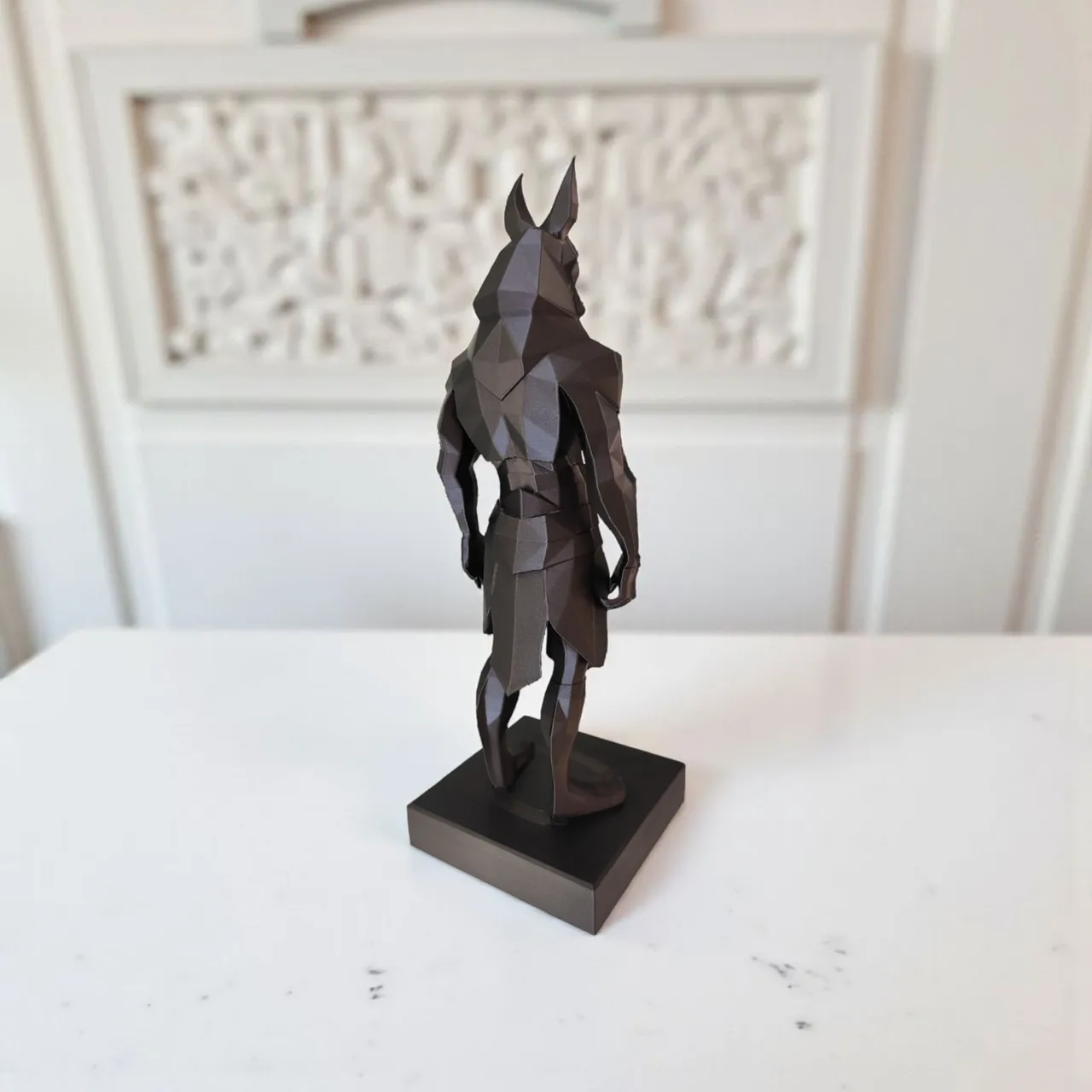 Minimalist Low Poly Anubis Statue view 4