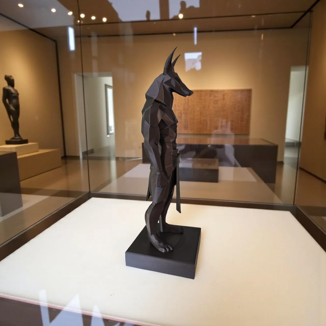 Minimalist Low Poly Anubis Statue view 3