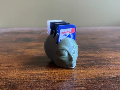 Alien Head SD Card Holder  | Desk Organizer