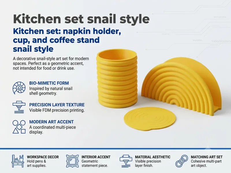 Snail Style Set napkin holder cup and coffee stand