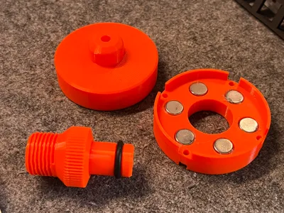 Magnetic connector for a developing tank based on a lingerie washing machine