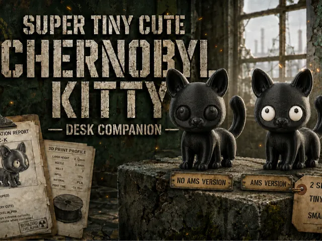 Super Tiny Cute Chernobyl Kitty - 6-Legged Mutant
