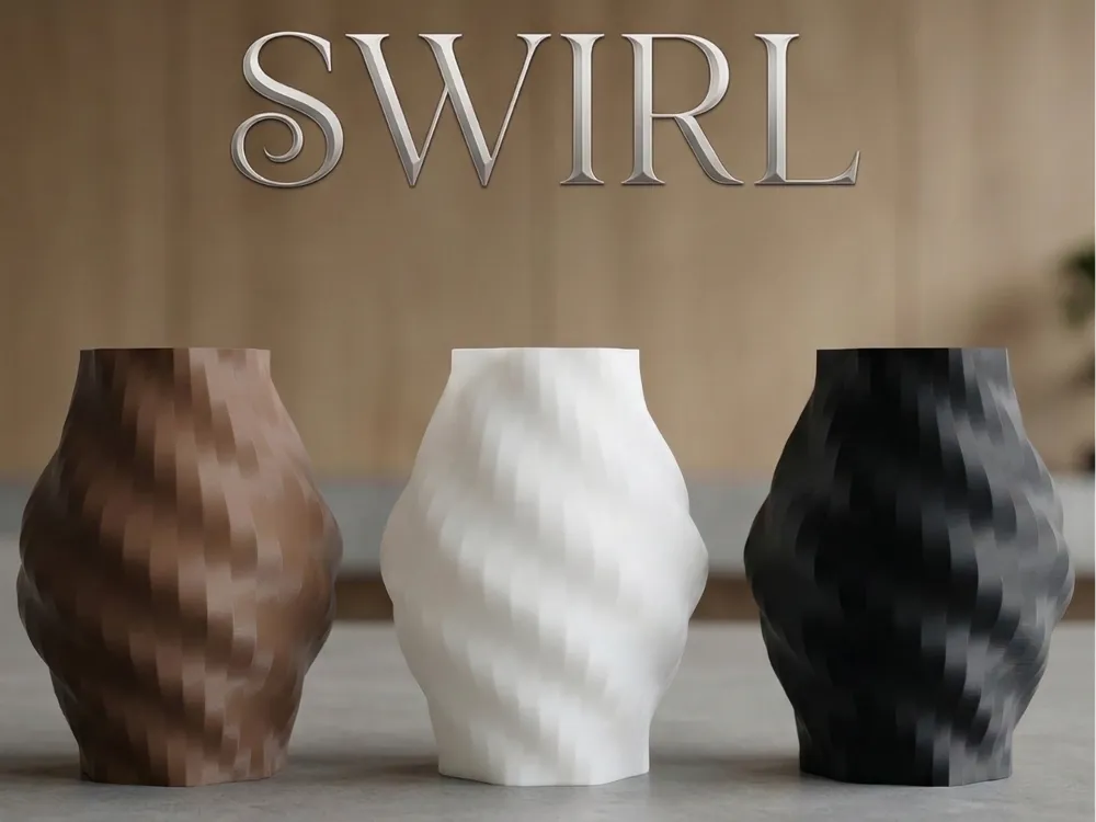 Swirl: Semi-low-poly vase - Free 3D Print Model - MakerWorld