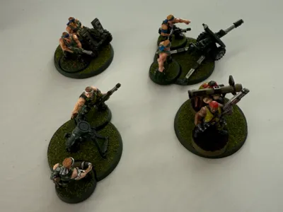 Astra Militarum Weapon Team Base With 25mm Cutouts