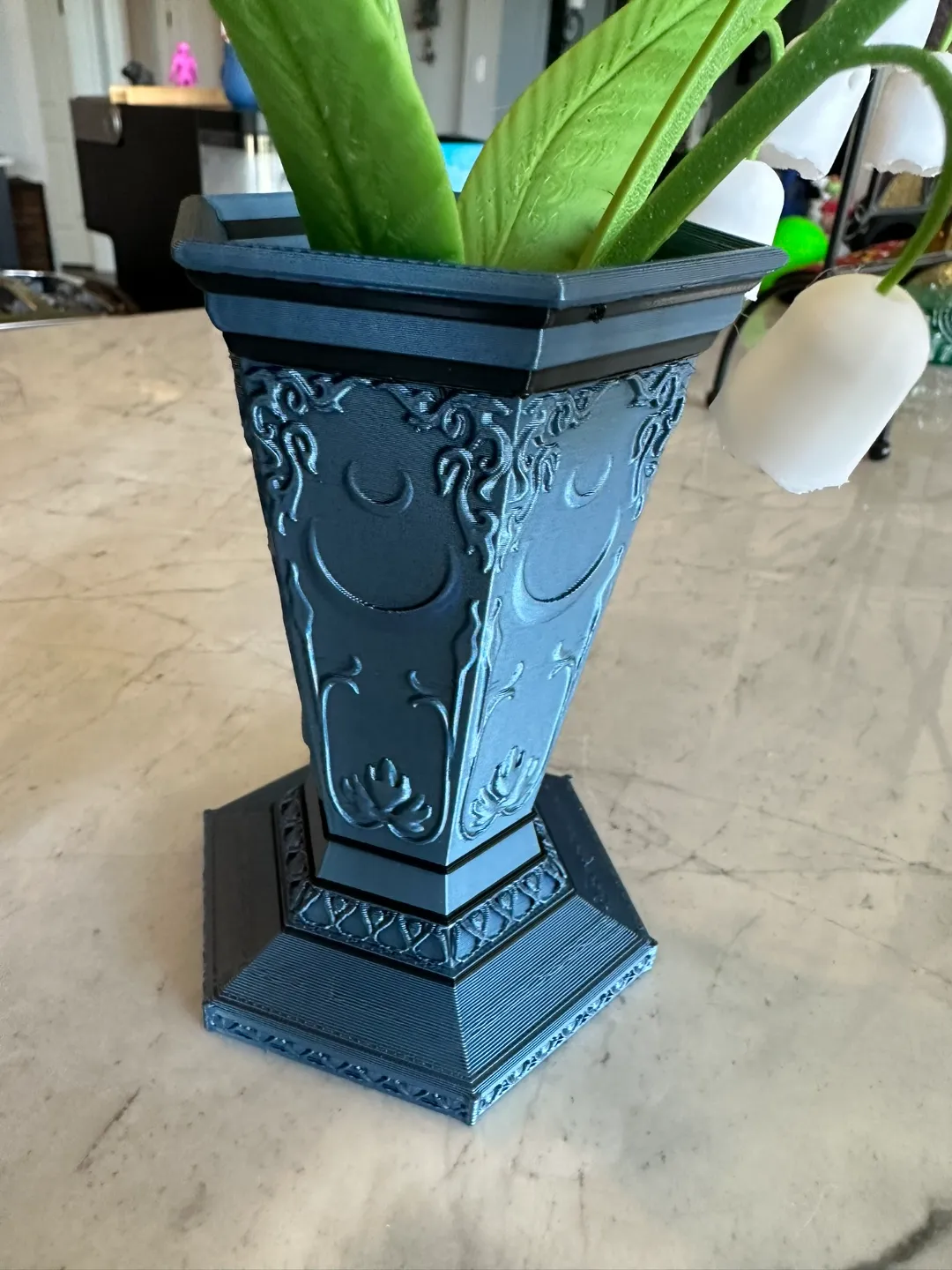 Spooky Lily of the Valley Ghost Flowers and Vase view 4