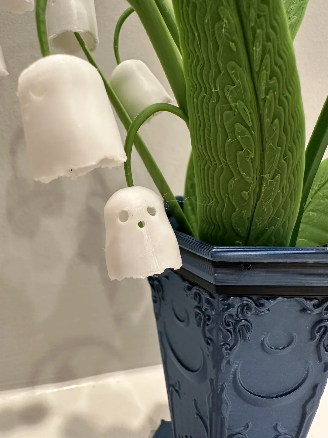 Spooky Lily of the Valley Ghost Flowers and Vase view 2