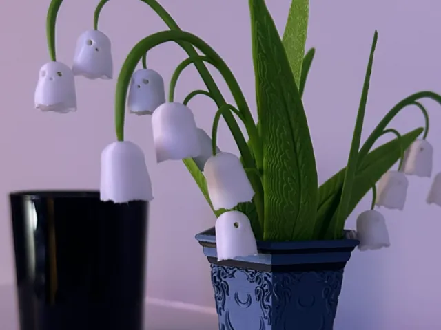 Spooky Lily of the Valley Ghost Flowers and Vase