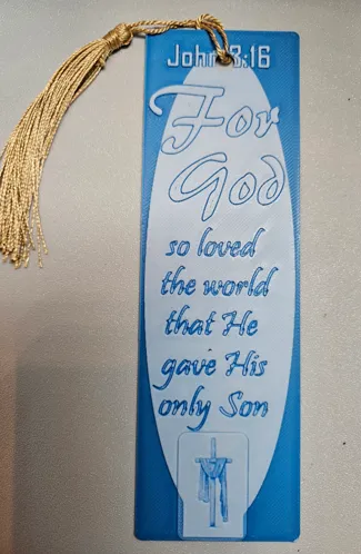 John 3_16 Bookmark in Blue