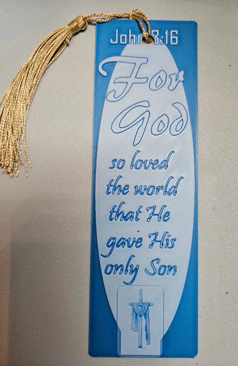 John 3_16 Bookmark in Blue