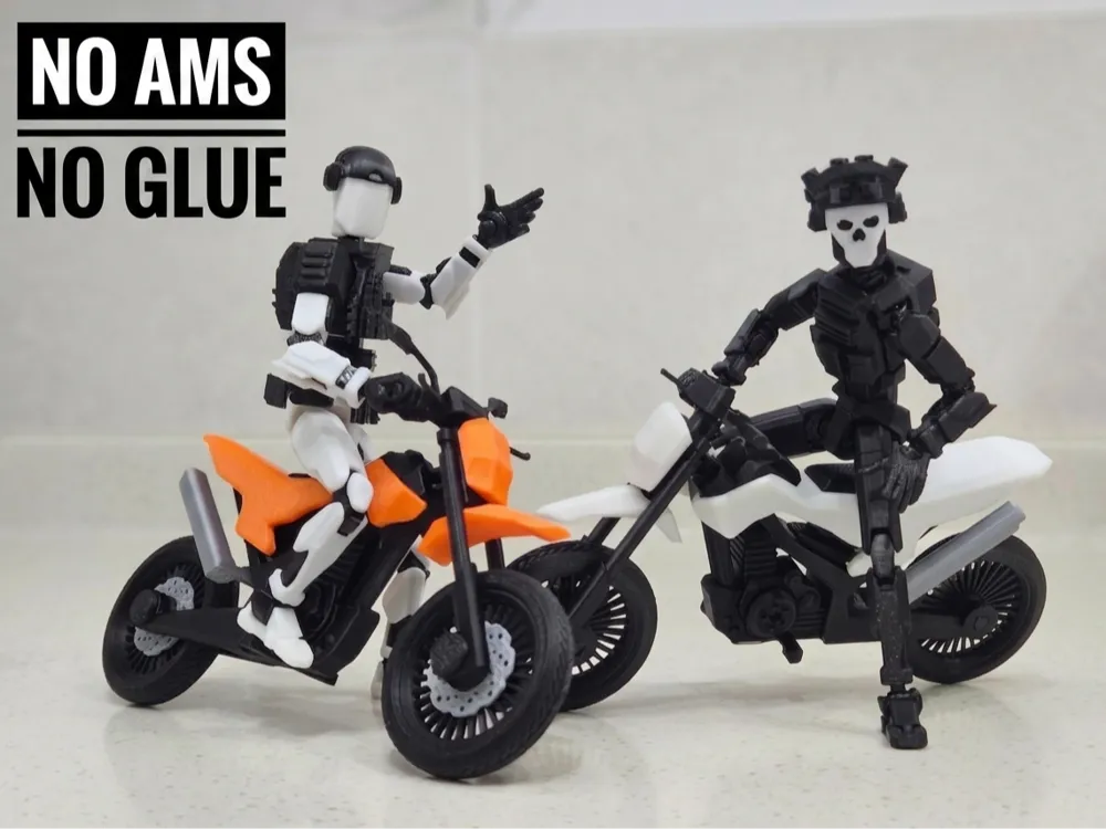 Accesorio para impresora 3D: Dummy 13 (1/12) High-Quality Tactical Dirt Bike. Referencia del modelo original.