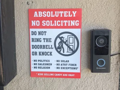 No Soliciting Sign