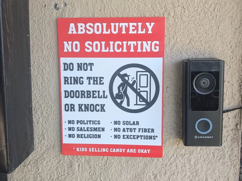 No Soliciting Sign