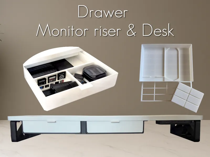 Modular Drawers - Monitor riser & Desk