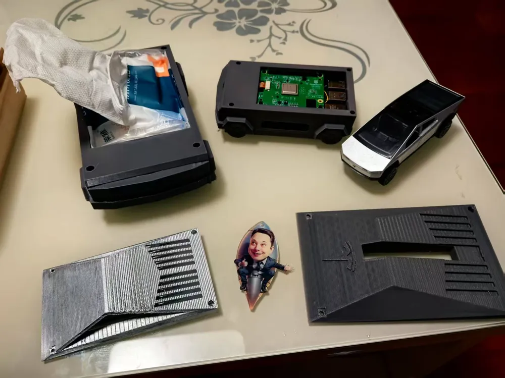 Tesla Raspberry Pi Tesla Cybertruck Raspberry Pi and Tissue Box Case by 设计Vc - MakerWorld