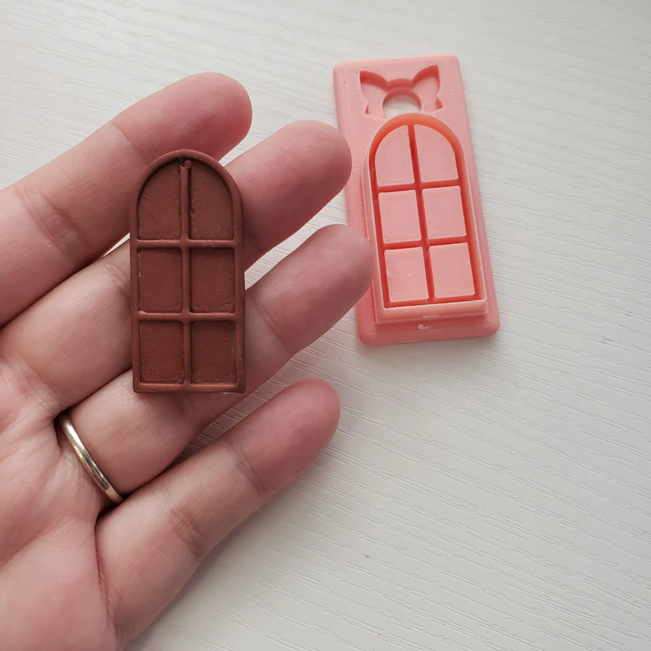 6 Space Bookshelf Polymer Clay Earring Cutter view 4