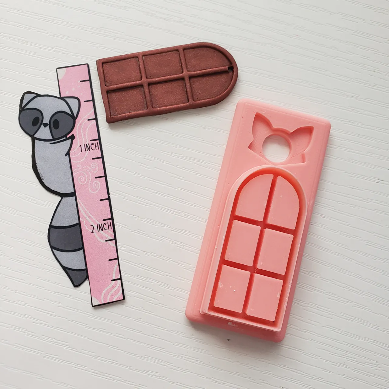 6 Space Bookshelf Polymer Clay Earring Cutter view 2