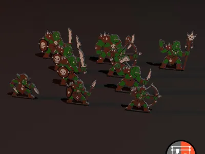 2.5D RPG Miniatures: Greenskins