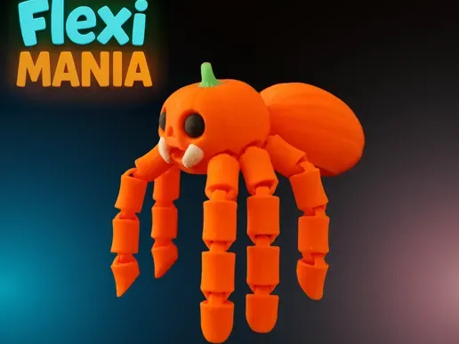 Flexi Pumpkin Spider – Halloween Edition - Free 3D Print Model - MakerWorld