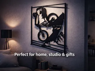 Mountain Bike Action 3D Wall Art