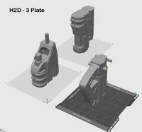 H2D - 3 Plate 0.2mm layer, 2 walls, 15% infill