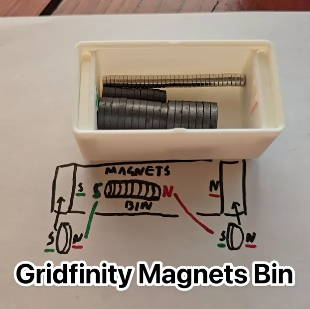 Gridfinity Magnets Bin 1x2x5