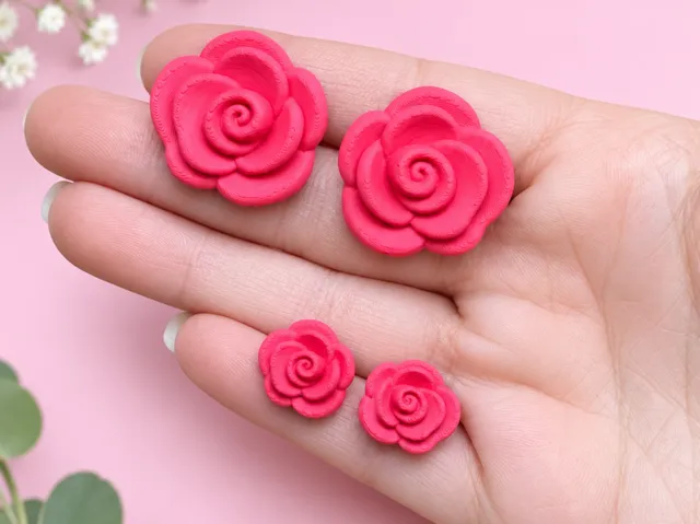 Rose Stud Earrings | No Supports | 2 Sizes