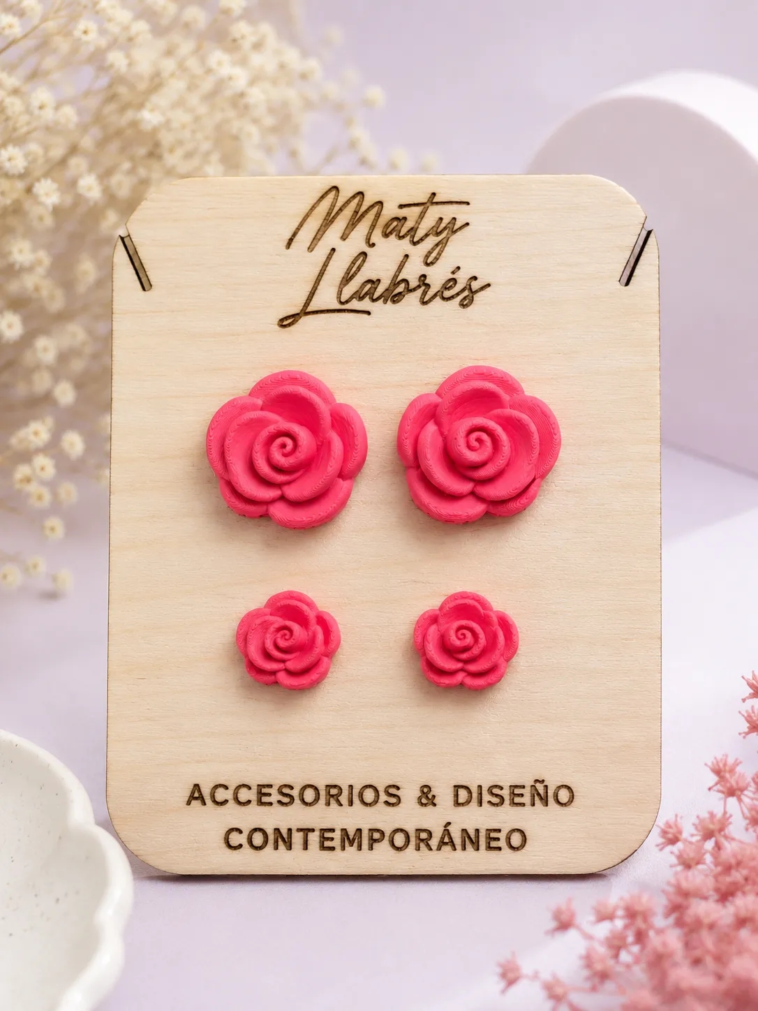 Rose Stud Earrings | No Supports | 2 Sizes view 3