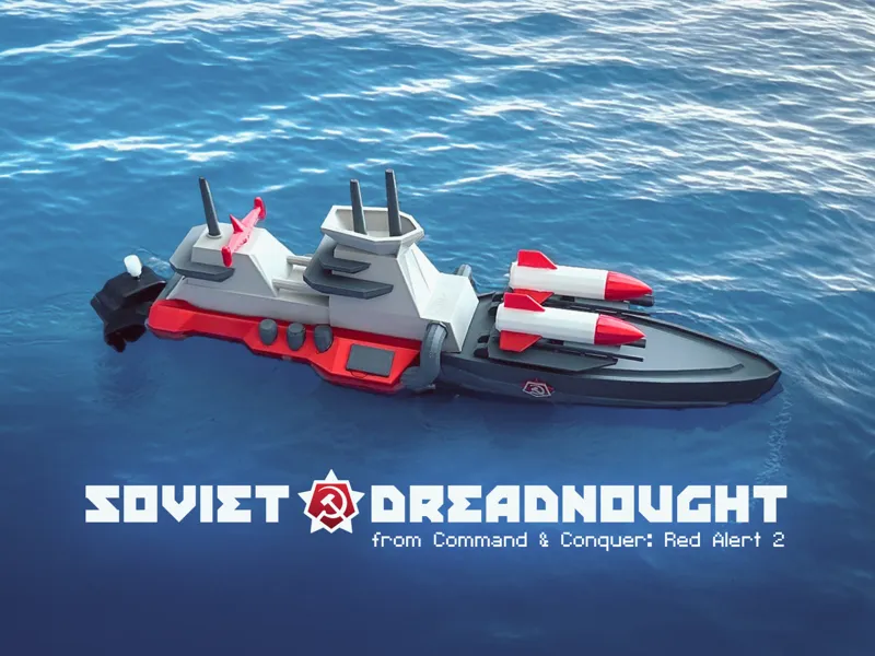 C&C Red Alert 2 Soviet Dreadnought – Boat Kit 010