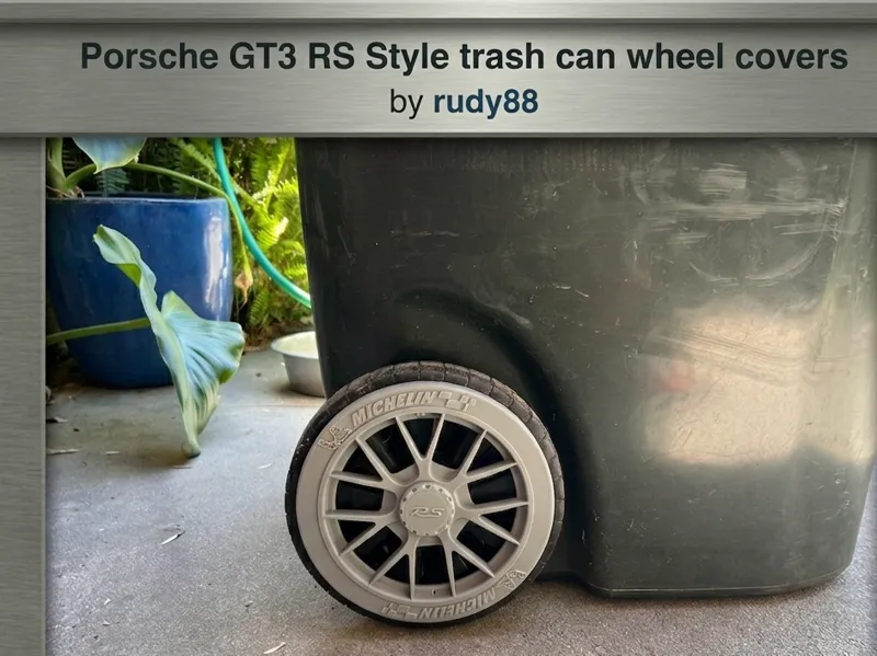 GT3RS styled trash can wheel covers 9 inch