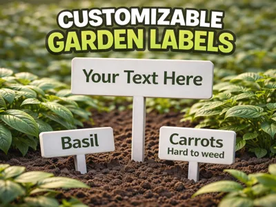 Customizable labels for flowers and seeds