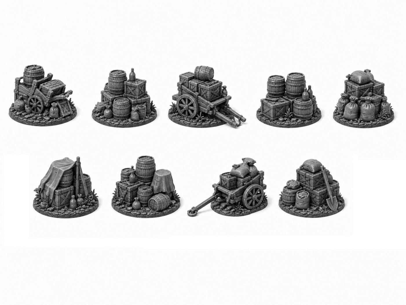 Fantasy Cargo & Barrel Scatter Terrain Set