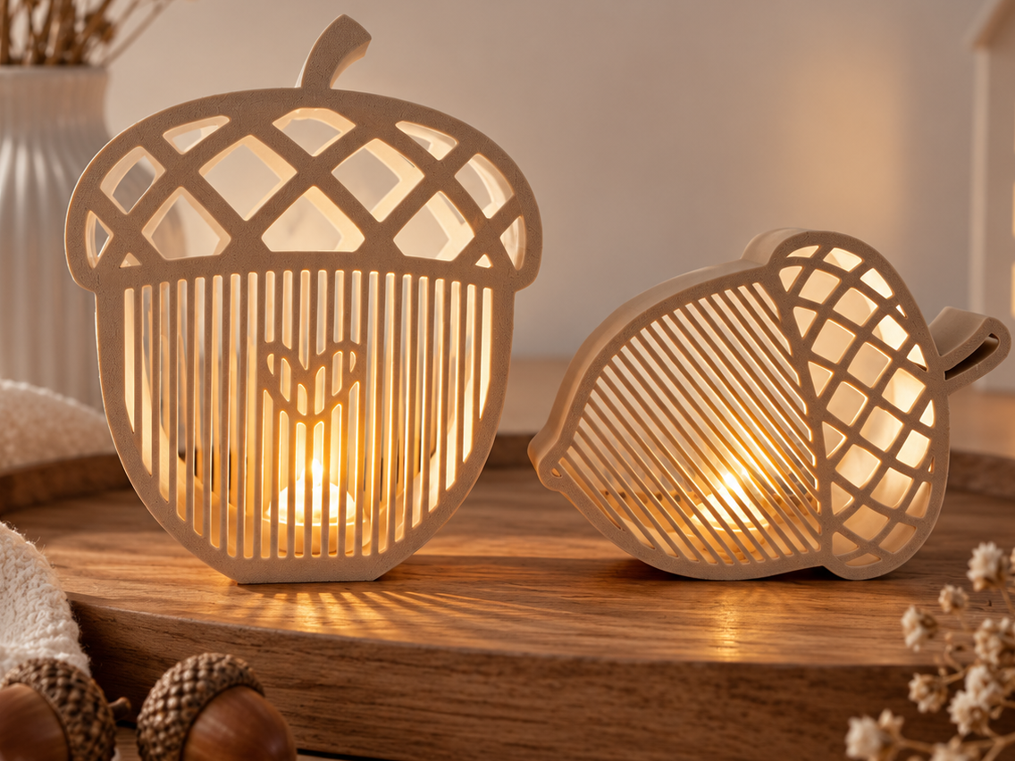 Herbst Eichel Licht - 3D printed Decor, in stock in India