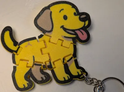 Cute Labrador flexi and solid keychain