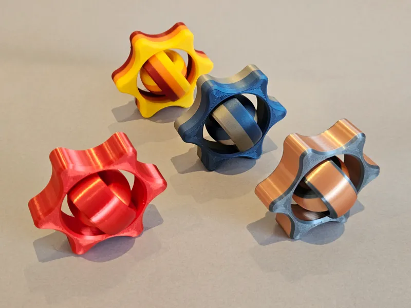Thumbwheel 3 Ring Gyro Fidget Spinner