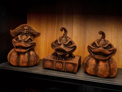 Halloween Pumpkin Ducks - Funny 3D Print Decor