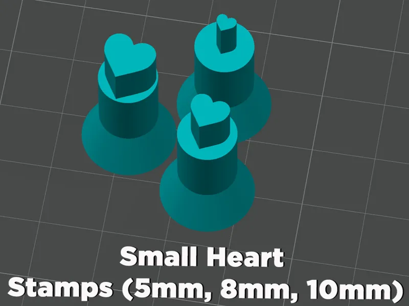 5mm, 8mm, 10mm Heart Stamps