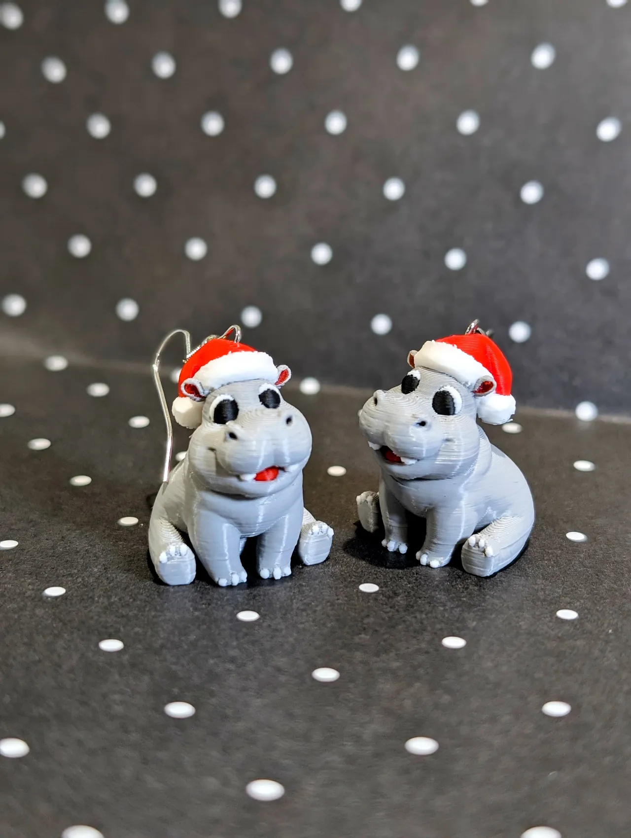 Christmas Hippo Earrings - .2 or .4 versions view 2
