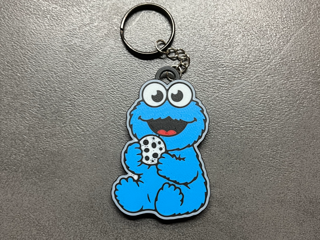 Cookie Monster-inspired keychain
