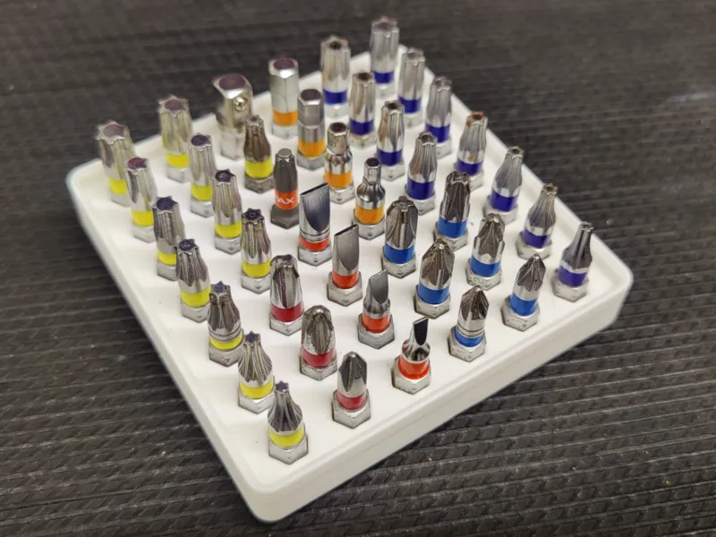 Gridfinity Bithalter Box, Bit Organizer 25 mm Bits