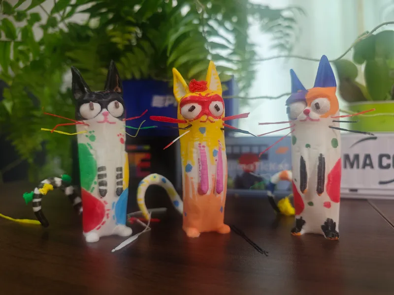 多巴胺粘土风格Q版抽象猫