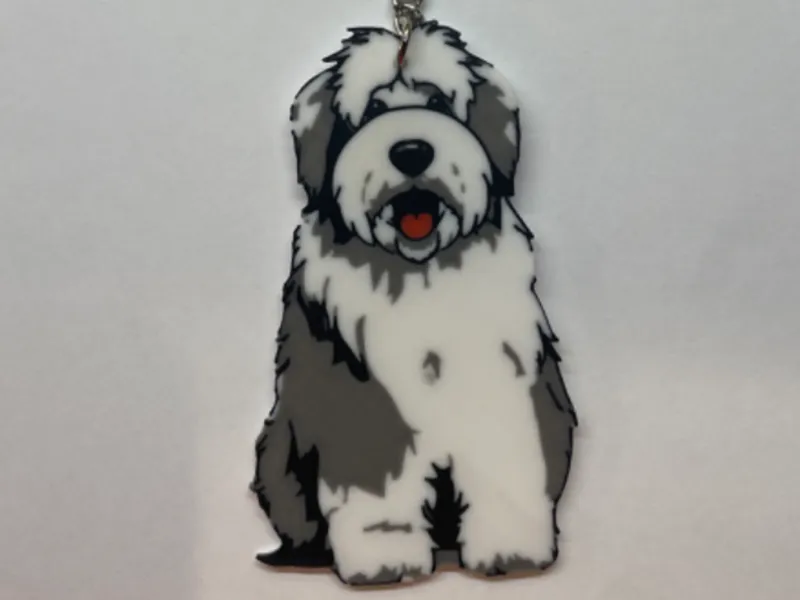 Old English Sheepdog Keychain