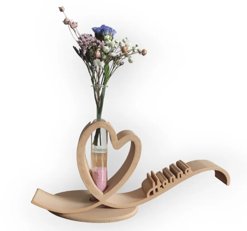 Wooden Valentines Heart - Test Tube Holder