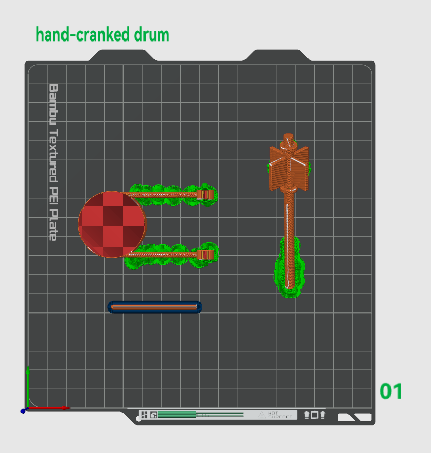 Hand-cranked drum- Traditional Vietnamese Toy - 1