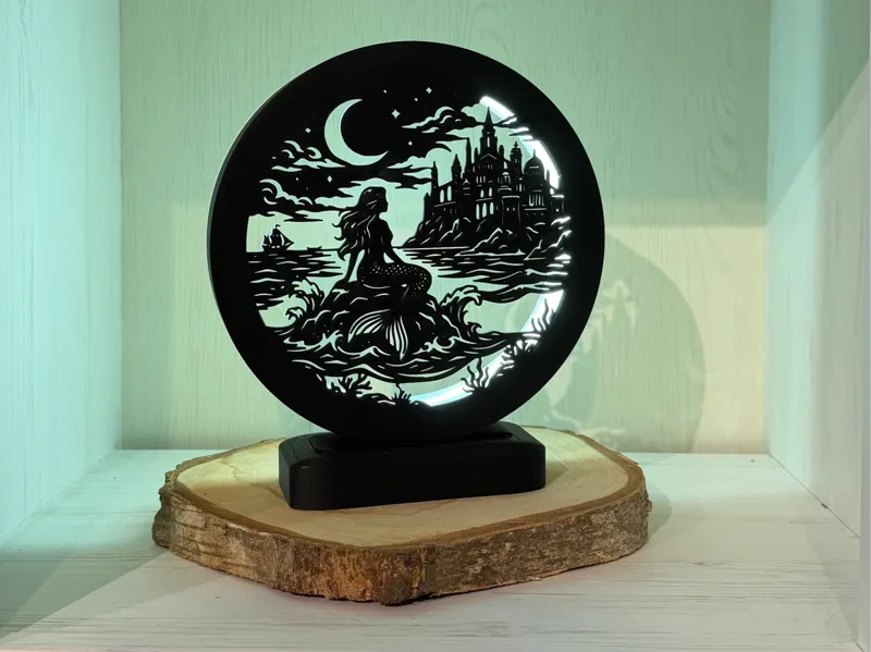 LED Ring Lampe v3 Rahmen mit Meerjungfrau Motiv