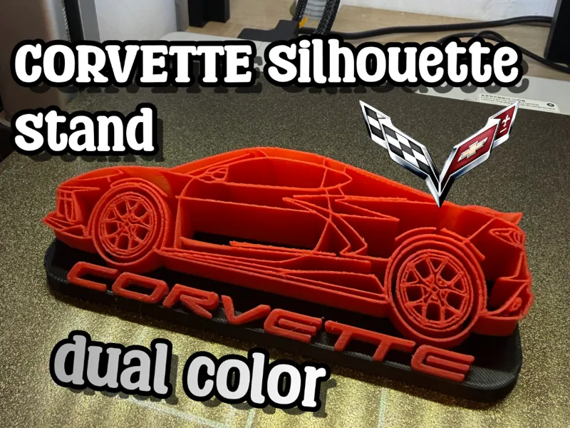 Corvette Silhouette Logo Stand