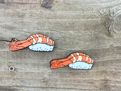 shrimp nigiri barrette / charm piece 