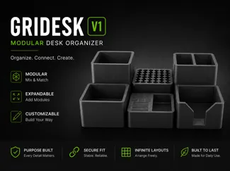 Gridesk V1 - Modular Desk Organizer