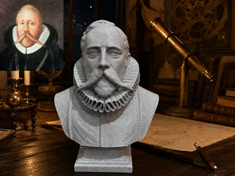 Figura decorativa: Tyge Ottesen Brahe (Tycho Brahe) — Bust — referencia de MakerWorld