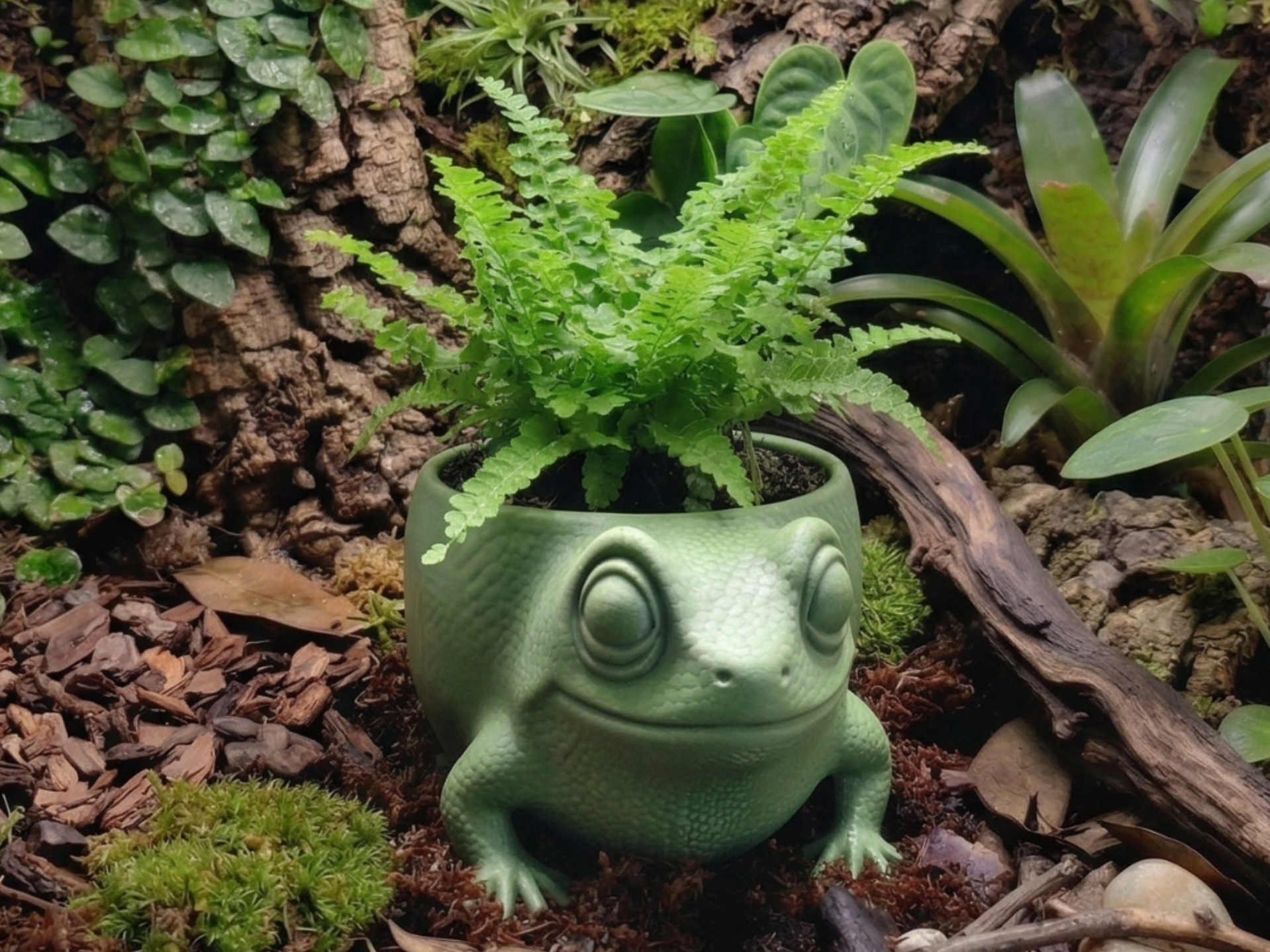 Tropical Frog Reptile Terrarium Planter Pot 